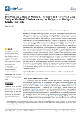 A Case Study of the Basel Mission Among the Thiyyas and Badagas of Kerala, 1870–1913