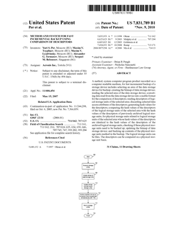 Method and System for Fast Incremental Backup Using Comparison of Descriptors