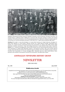 NEWSLETTER ISSN 1443-4962 No