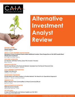 Alternative Investment Analyst Review