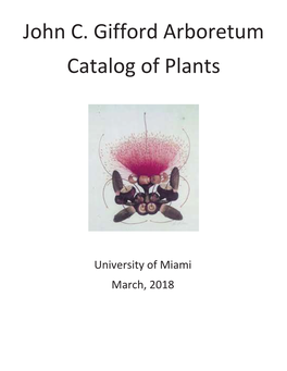 John C. Gifford Arboretum Catalog of Plants