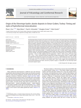 Origin of the Düvertepe Kaolin–Alunite Deposits in Simav Graben, Turkey: Timing and Styles of Hydrothermal Mineralization