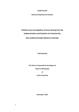 A Multi-Source Investigation of Issues Arising from the Implementation and Evolution of a Commercial, Non-Medical Cannabis Mark