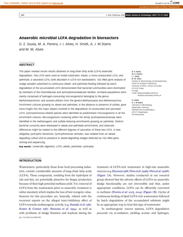 Anaerobic Microbial LCFA Degradation in Bioreactors D