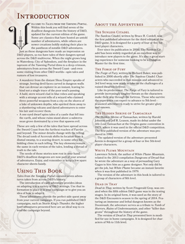 Introduction Elcome to Tales from the Yawning Portal