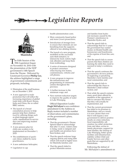 Legislative Reports