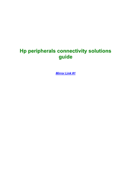 Hp Peripherals Connectivity Solutions Guide