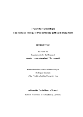 The Chemical Ecology of Tree-Herbivore-Pathogen Interactions