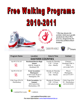 Heartwise Free Walking Programs