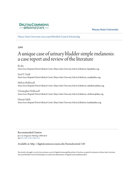 A Unique Case of Urinary Bladder Simple Melanosis: a Case Report