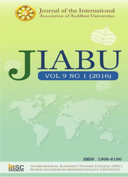 The Journal of the International Association of Buddhist Universities (JIABU) Vol