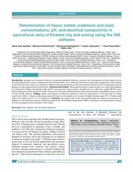 Determination of Heavy Metals (Cadmium and Lead)