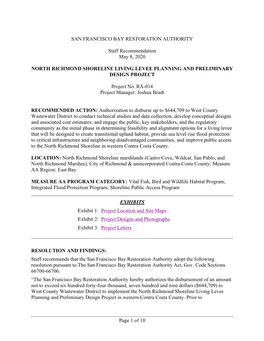 North Richmond Shoreline Living Levee Planning and Preliminary Design Project