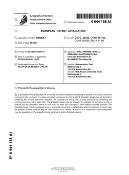 Process for the Preparation of Zirconia