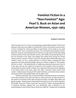 Pearl S. Buck on Asian and American Women, 1930–1963