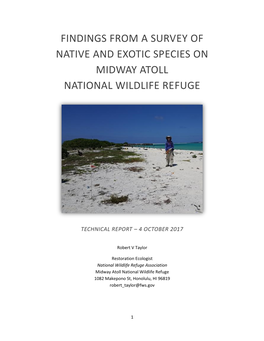 Findings from a Survey of Native and Exotic Species on Midway Atoll National Wildlife Refuge