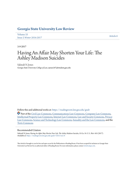 The Ashley Madison Suicides Sakinah N