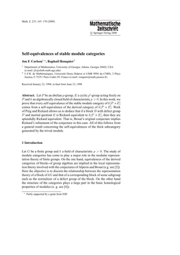 Self-Equivalences of Stable Module Categories