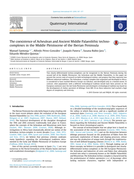 The Coexistence of Acheulean and Ancient Middle Palaeolithic Techno- Complexes in the Middle Pleistocene of the Iberian Peninsula