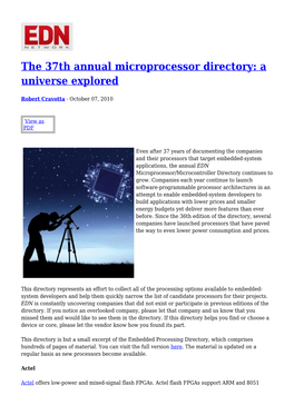 The 37Th Annual Microprocessor Directory: a Universe Explored
