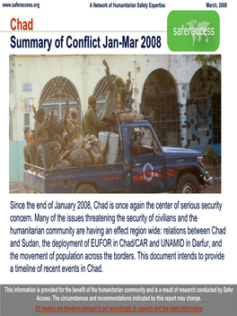 Chad Summary of Conflict Jan-Mar 2008