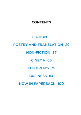 Contents Fiction 1 Poetry and Translation 29 Non-Fiction