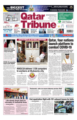 Qatar, Four Nations Launch Platform to Combat COVID-19