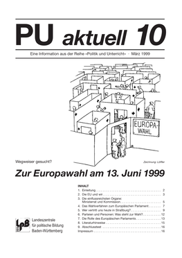 Zur Europawahl Am 13. Juni 1999