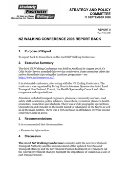 Nz Walking Conference 2008 Report Back