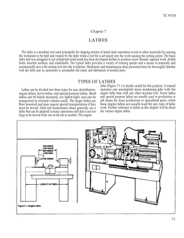 Lathes Types of Lathes