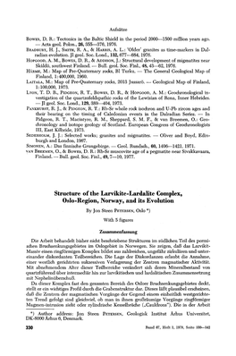 Structure of the Larvikite-Lardalite Complex, Oslo-Region, Norway, And