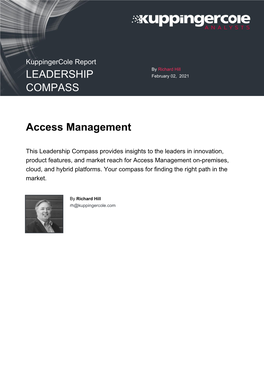 Kuppingercole Leadership Compass on Access Management