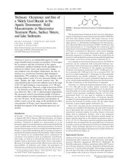 Triclosan: Occurrence and Fate of a Widely Used Biocide in the Aquatic Environment: Field FIGURE 1