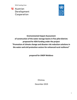 Environmental Impact Assessment of Construction of the Water Storage