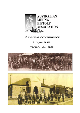 15Th ANNUAL CONFERENCE Lithgow, NSW 24–30 October, 2009