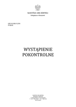 Wystąpienie Pokontrolne