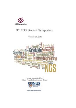 3Rd NGS Student Symposium