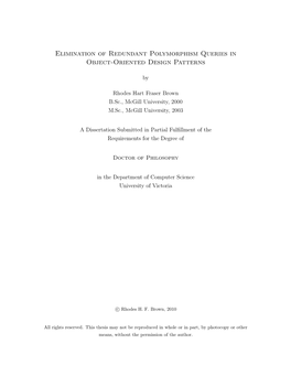 Elimination of Redundant Polymorphism Queries in Object-Oriented Design Patterns