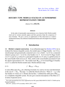 Hitchin Type Moduli Stacks in Automorphic Representation Theory