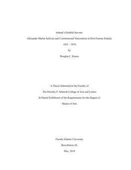 Alexander Martin Sullivan and Constitutional Nationalism in Post-Famine Ireland