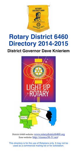 Rotary District 6460 Directory 2014-2015