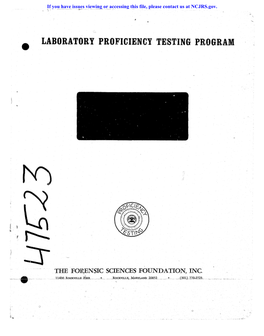 Laboratory Profic'iency Testing' Program