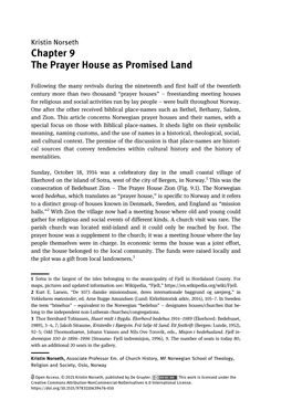 The Prayer House As Promised Land