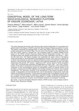 Conceptual Model of the Long-Term Socio-Ecological