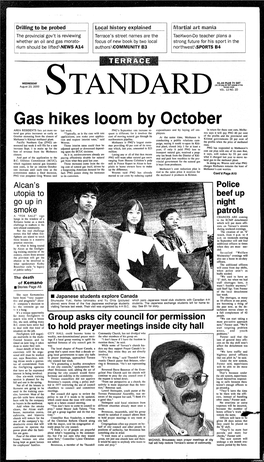 Gas Hikes Loom by October AREA RESIDENTS Filcc Yet More Na- Last Week