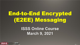 (E2EE) Messaging