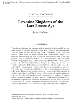 Levantine Kingdoms of the Late Bronze Age