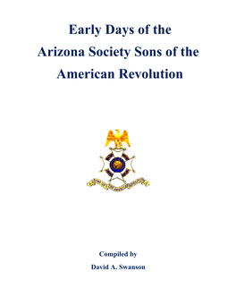 Early Days of the Arizona Society Sons of the American Revolution