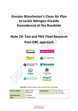 Note 19 Taxi and Private Hire Vehicle Fleet Research