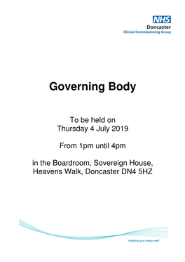 July's Doncaster CCG Governing Body Meeting